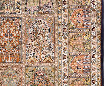 A carpet silk Kashmir, c 330 x 245 cm.