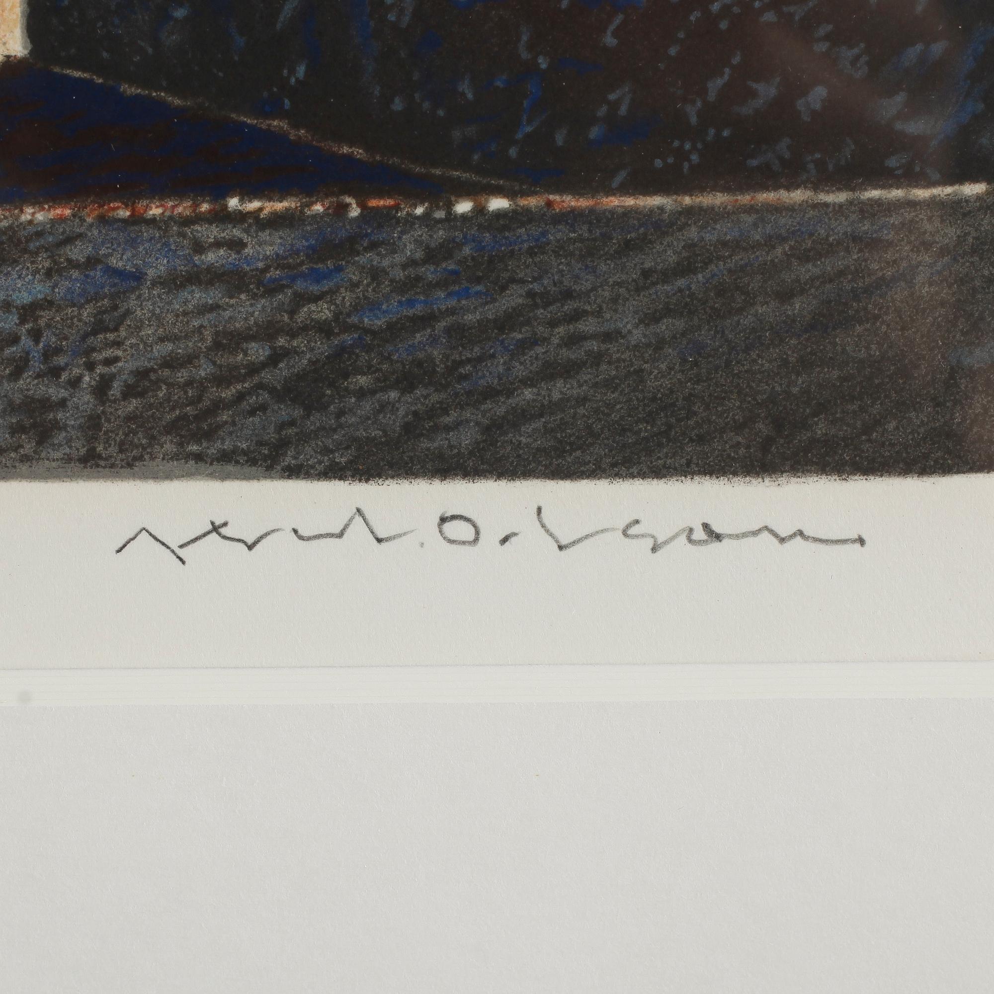 AXEL OLSON, färglitografi, signerad och numrerad XVII/XL.