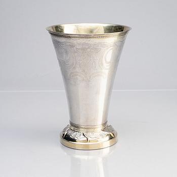 A Swedish 18th century Gustavian silver beaker, mark of Olof Yttraeus, Uppsala 1785.