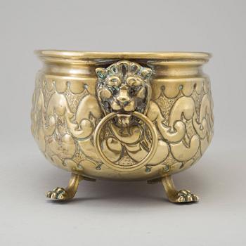 A 19th century brass jardiniere.