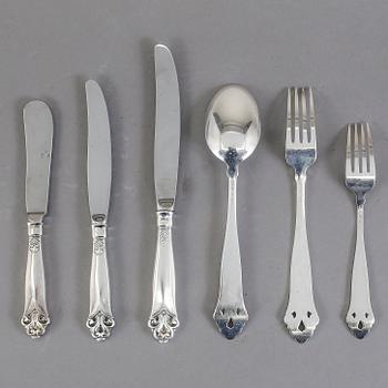 BESTICKSERVIS, 40 delar, silver, 1900-tal. Svenska importstämplar. Totalvikt 2485 gr.