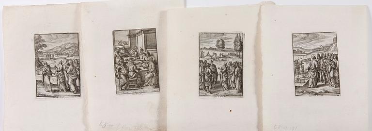 KOPPARSTICK ,33 st, bla efter J. Bourdon, 1700-1800-tal.
