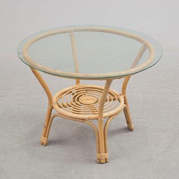 GARDEN FURNITURE, four pieces, rattan, end of the 20th century.