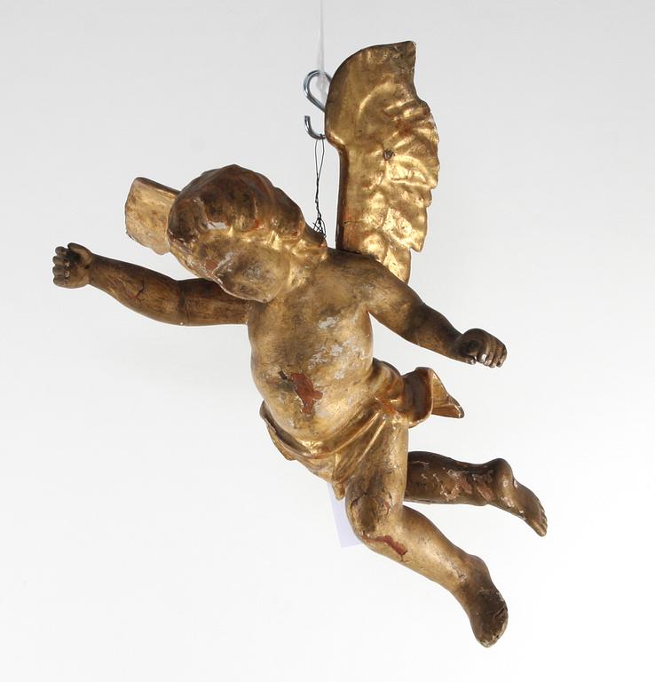 SKULPTUR/ÄNGEL, 1700-tal. Enligt uppgift inköpt 1939 i Rom.