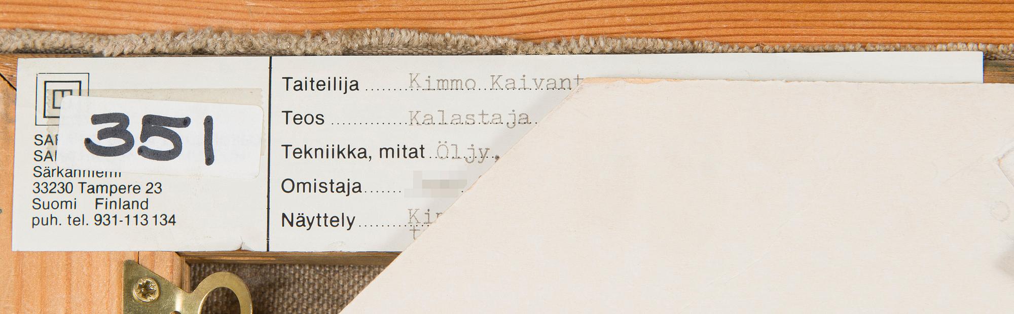 Kimmo Kaivanto, "Kalastaja" (Fisherman).