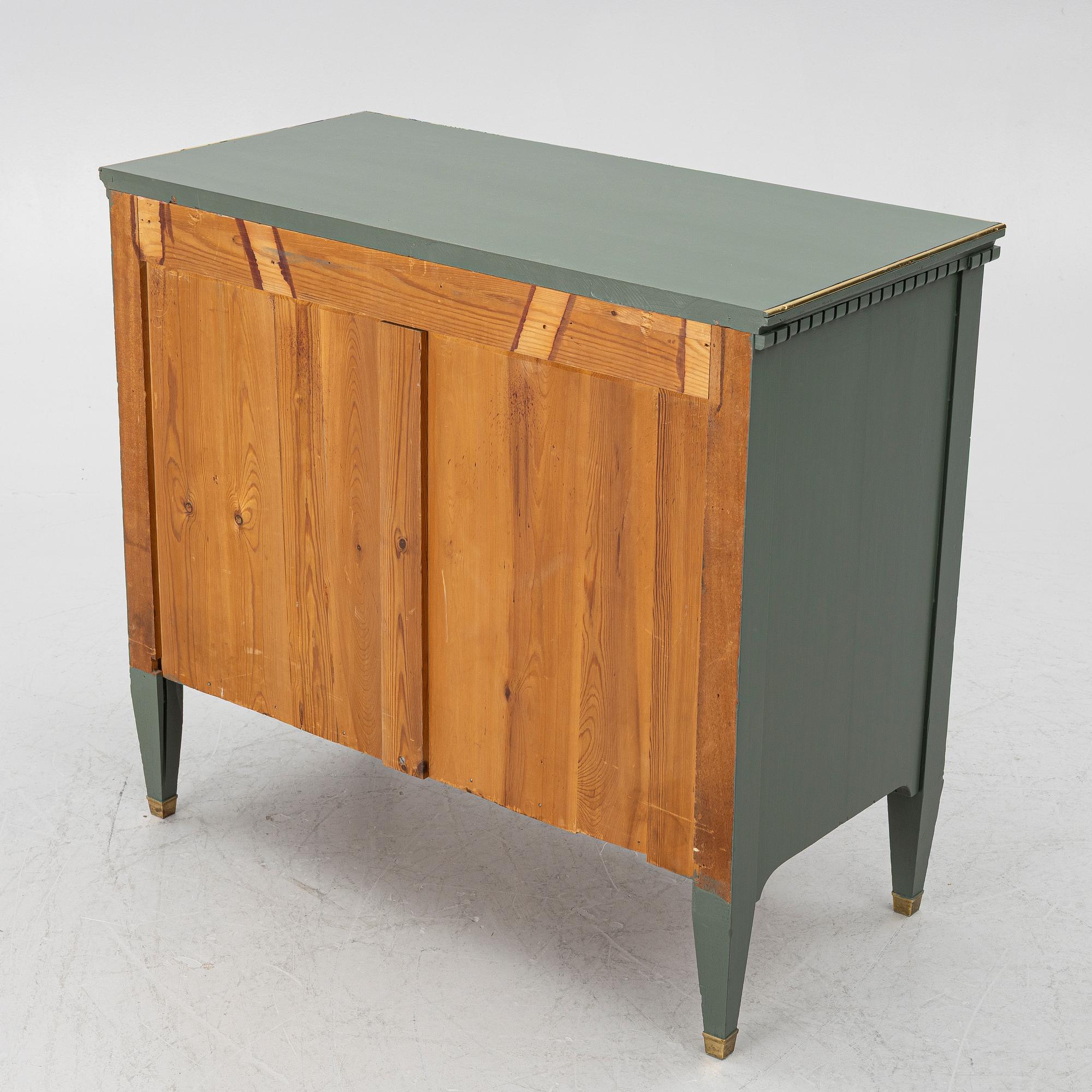 A Gustavian style chest of drawers, circa 1900.