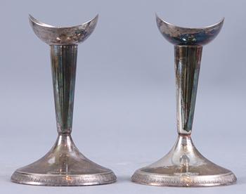 LJUSSTAKAR, ett par, silver, GAB, Stockholm, 1963.