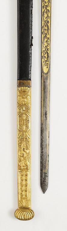A Swedish Empire sword of honour with the monogram of the Swedish King Karl XIV Johan (1810-44).