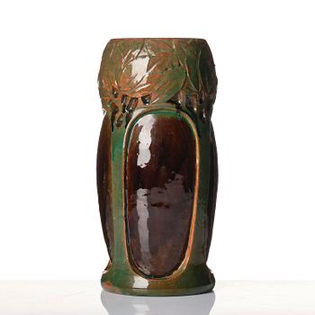 Hilma Persson-Hjelm, a glazed earthenware art nouveau vase, executed in her own studio, 1910. No 1173.