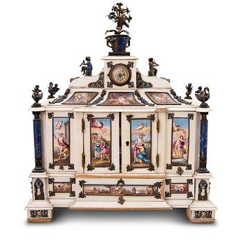 37. A CLOCK CABINET, probably Vienna, second half of 19th Century.