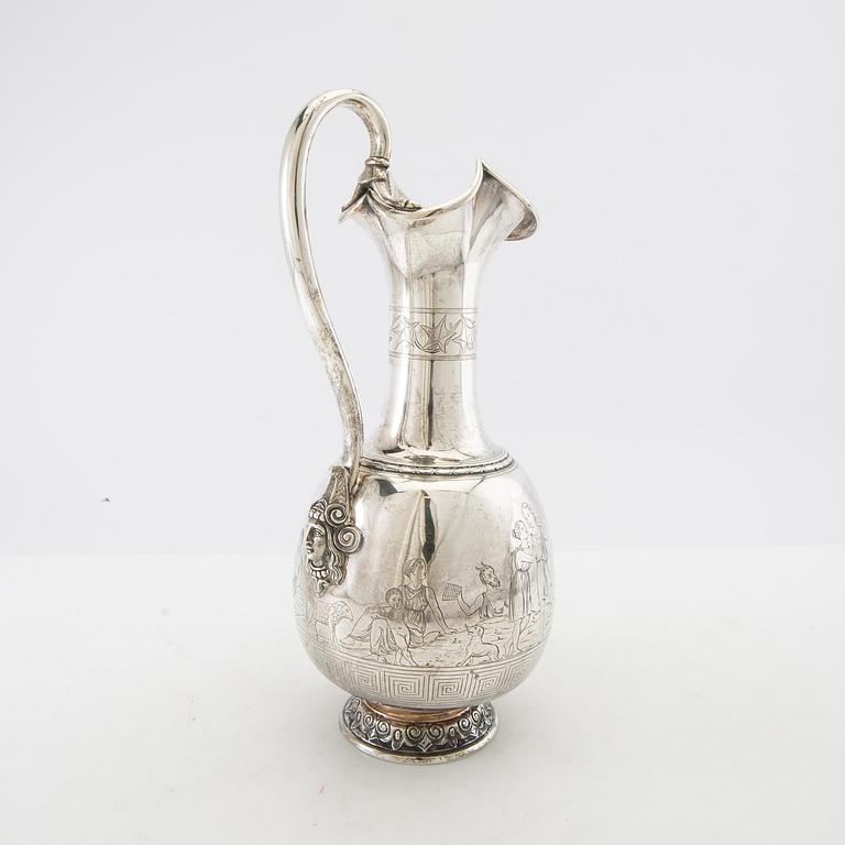Emil Ferdinand Dahl, vinkanna, silver, Köpenhamn 1873.