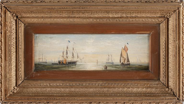 OKÄND KONSTNÄR, olja på pannå, ett par, otydligt signerade, 1800-talets andra hälft.