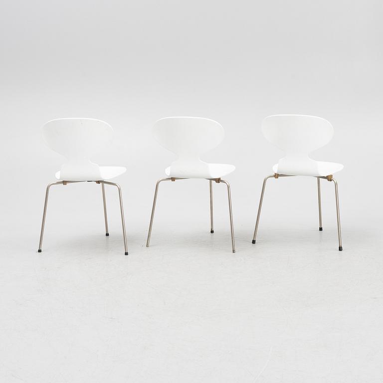 Arne Jacobsen, a set of three 'Myran' chairs, Fritz Hansen, Denmark, mid 20th century.