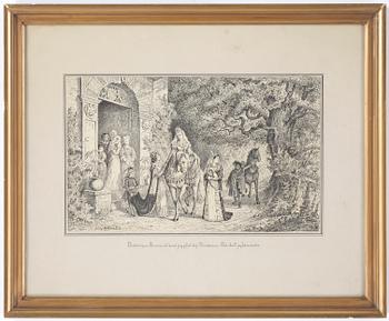 JENNY NYSTRÖM, 3 st, tuschteckningar, signerade och daterade 1877.
