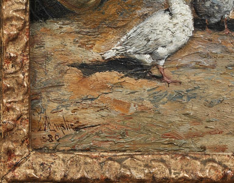 ALFRED EDWARD EMSLIE, olja på pannå, sign o dat 1888.