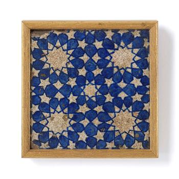 408. A 'Hispano Moresque' style ceramic tile, Seville, 17th century.