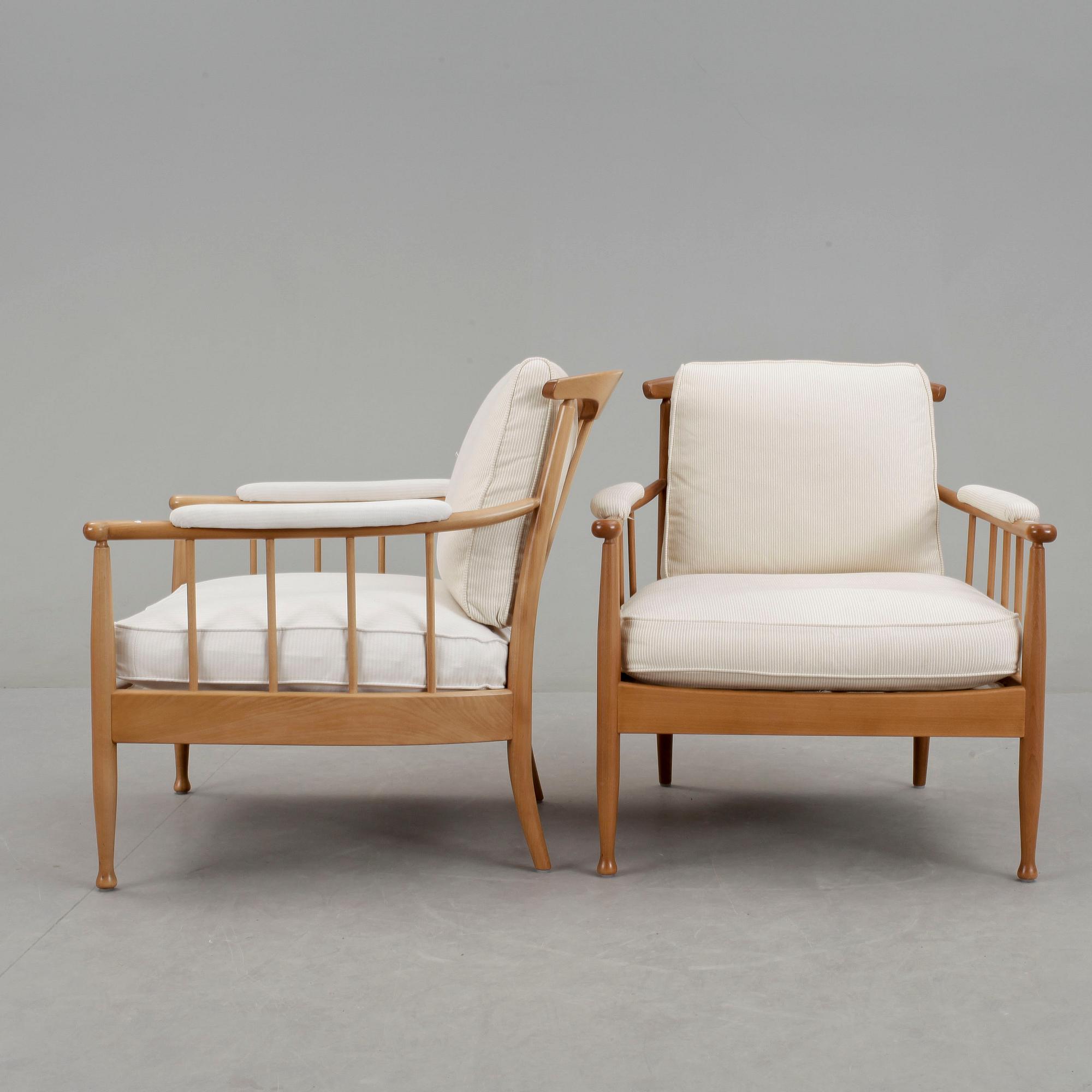 FÅTÖLJER, ett par, "Skrindan", Kerstin Hörlin Holmqvist, OPE Möbler, 1900-talets slut.