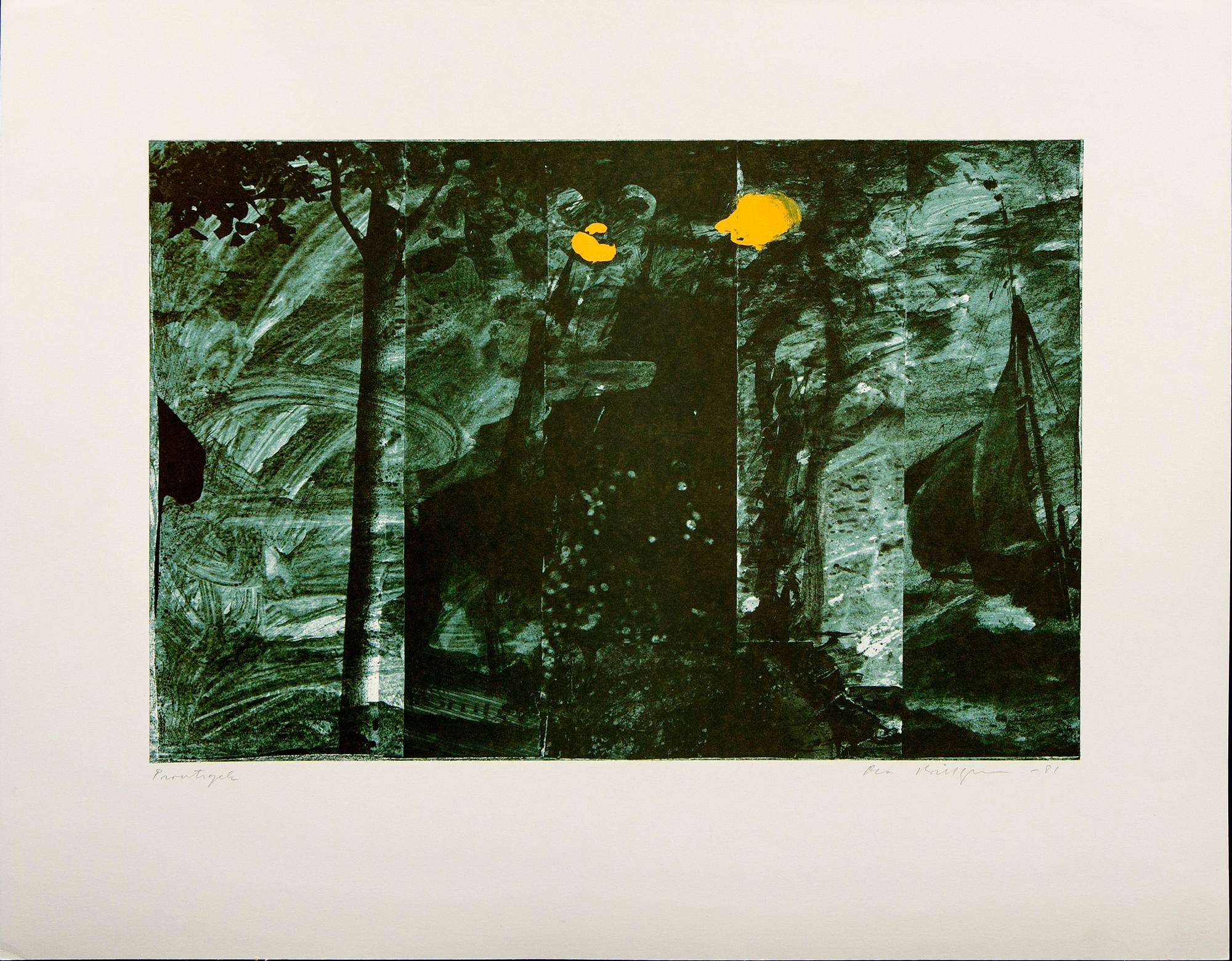 Ola Billgren, color lithograph, signed -81 trail print.