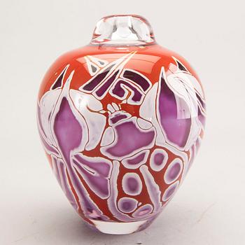 Elna Melusine Jolom, a signed graal unique vase 2014 Österlens glashytta.