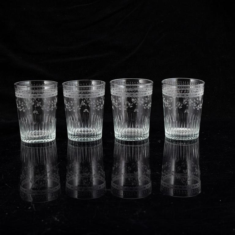 A set of 15 Empire water glasses, 19th Century.