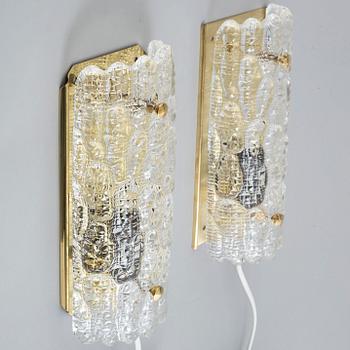 CARL FAGERLUND, a matched pair of wall lights from Orrefors.