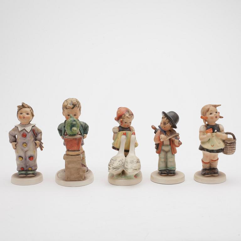 FIGURINER, 5 st, porslin, MJ Hummel, Goebel, 1900-tal.