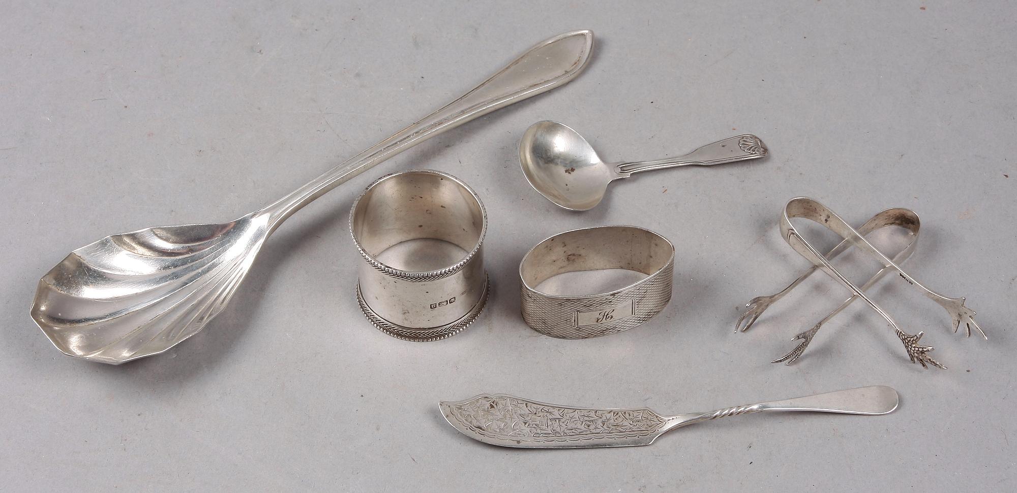 PARTI SILVER, 7 delar, bl a Sheffield och Birmingham, England, 1892-1960. Tot ca 195 g.