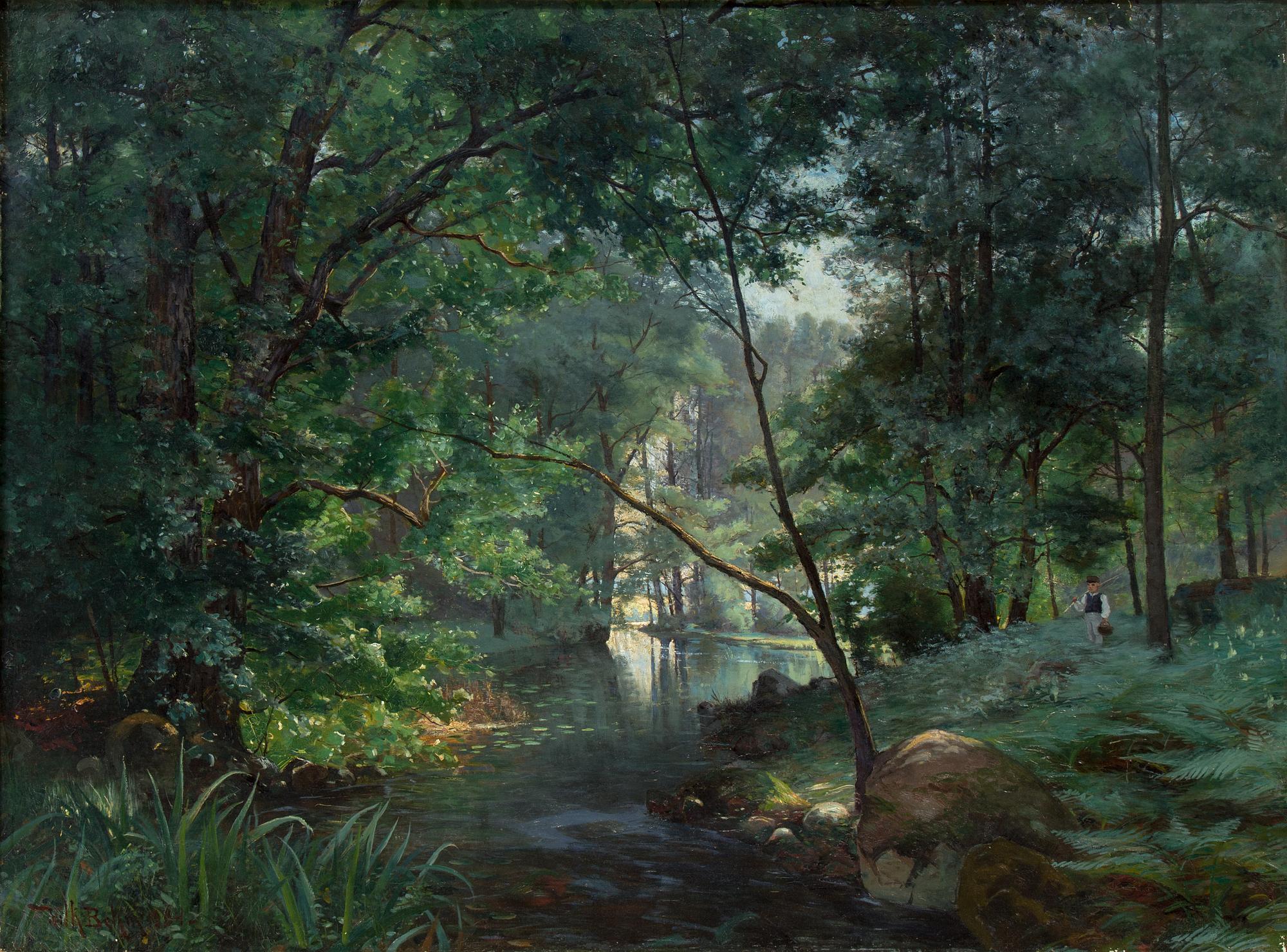 An oil on canvas by Wilhelm Behm, signed and dated 1884.