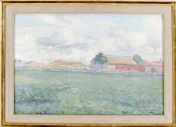 AXEL SJÖBERG, olja på pannå, signerad samt daterad.