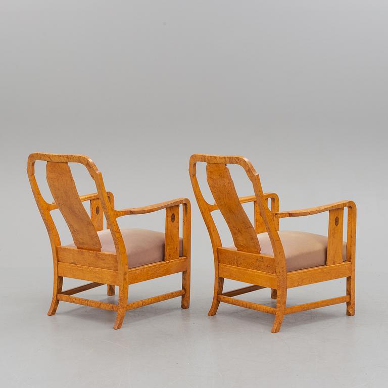 a pair of armchairs by NK Stockholm, 1930's.