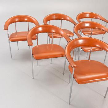 Giancarlo Vegni & Gianfranco Gualtierotti, a set of six armchairs for Fasem in the latter part of the 20th century.