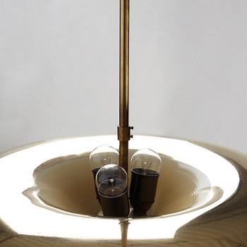 Harald Notini, A Harald Elof Notini Swedish Modern brass ceiling lamp, Böhlmarks Lampvarufabrik, probably 1940's.