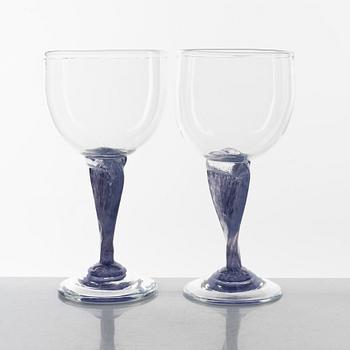 Annette Alsiö, a set of 16 wine glasses, second half of the 20th Century.