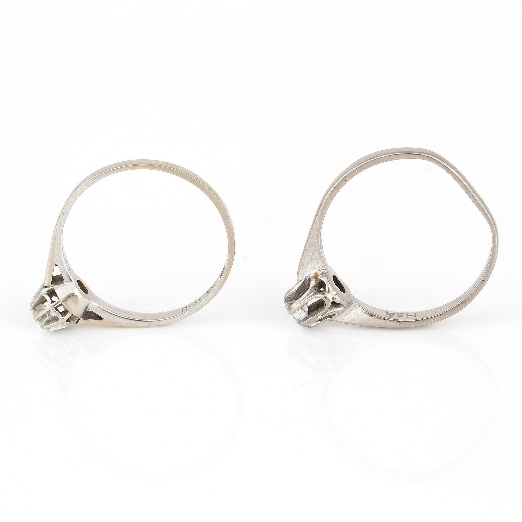 RINGAR, med briljantslipade diamanter, totalt ca 0,30 ct. 18K vitguld.
