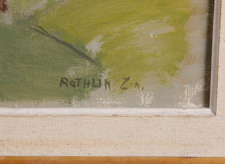 ROTHLIN-ZACHRISSON, BRITA. Olja på pannå. Sign.