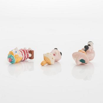 Leo Tykkyläinen, a set of three 1950s ceramic Moomin figurines, Finland.
