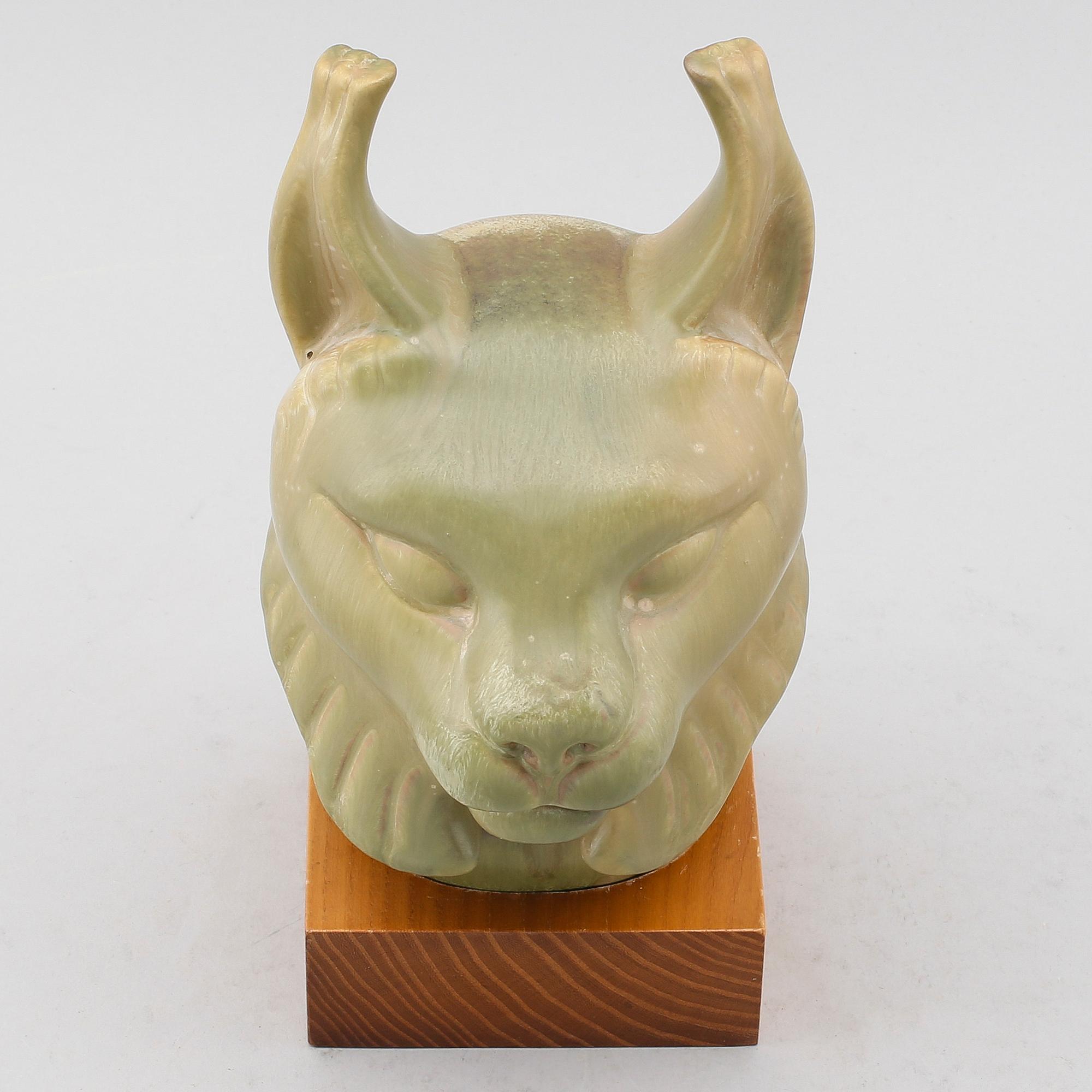 FIGUR, stengods, Gunnar Nylund, Rörstrand, monogramsignerad.