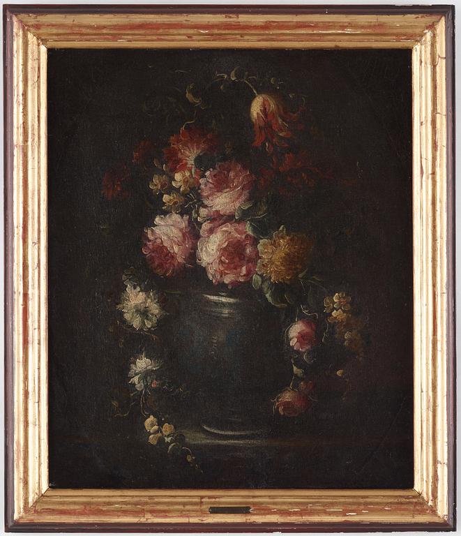 JEAN BAPTISTE MONNOYER, hans efterföljd. Ett par. Osign. Uppfodrad duk 65 x 54 cm vardera.