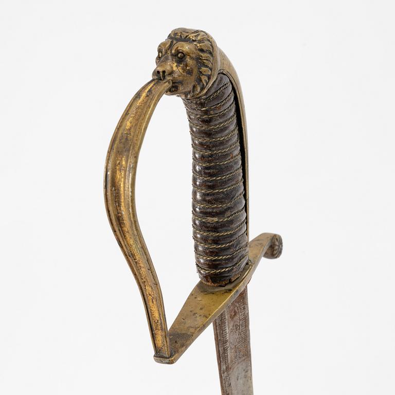 Sabel, svensk, för officer, 1800-talets första hälft.