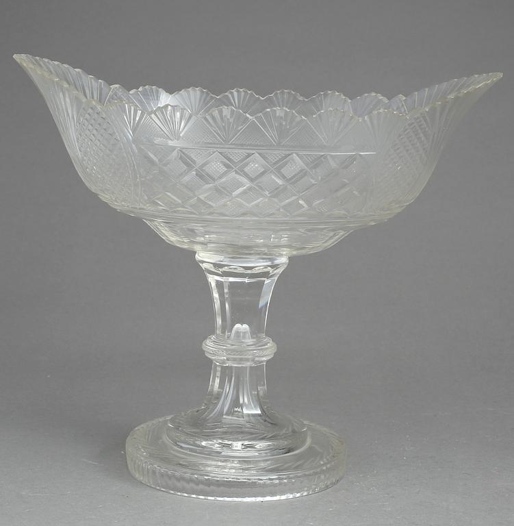 UPPSATSSKÅLAR, ett par, glas, England/Irland, sent 1800-tal.