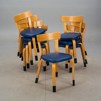 STOLAR, 8 st, modell 69, Alvar Aalto, Artek, 1950-tal. Formgiven 1935.