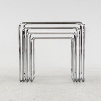 Marcel Breuer, a four-piece model B9 nesting table from Thonet.