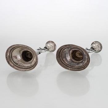A pair of Empire silver candlesticks, maker's mark of Jacob Herman Lundström, Kuopio 1830.