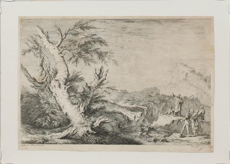 SALVATOR ROSA, efter, etsning, R Cooper junior, 1800-tal.