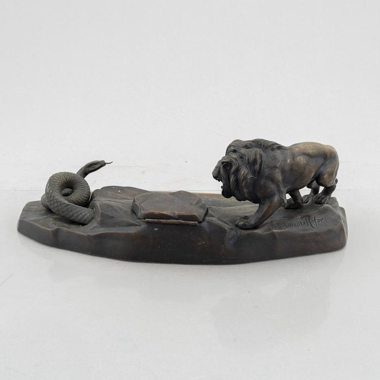 Otto Schmidt-Hofer, a bronze writing stand, signed.