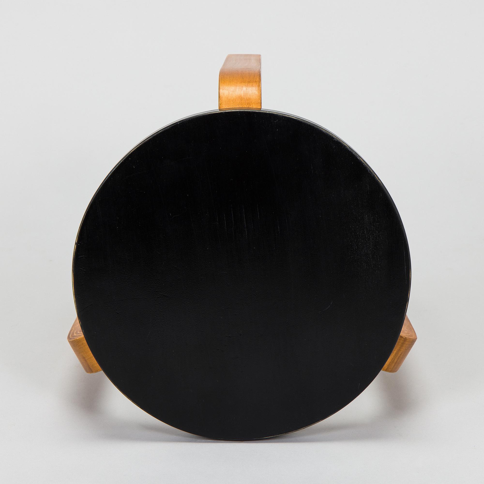 Alvar Aalto, a 1930s '60' stool for OY Huonekalu- ja Rakennustyötehdas A.B. Finland.
