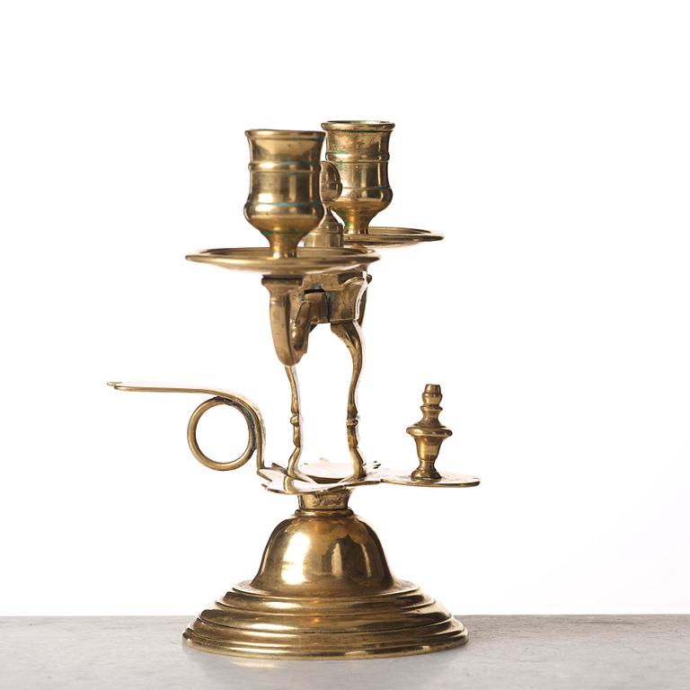 NATTLJUSSTAKE, för två ljus, senbarock, 1700-talets början.