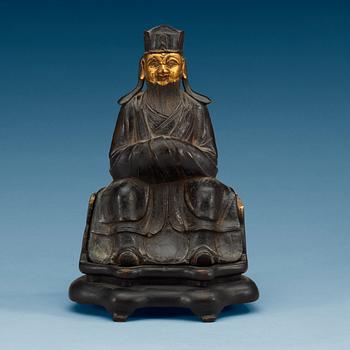 A bronze figure of a deity, Qing dynasty (1644-1912).