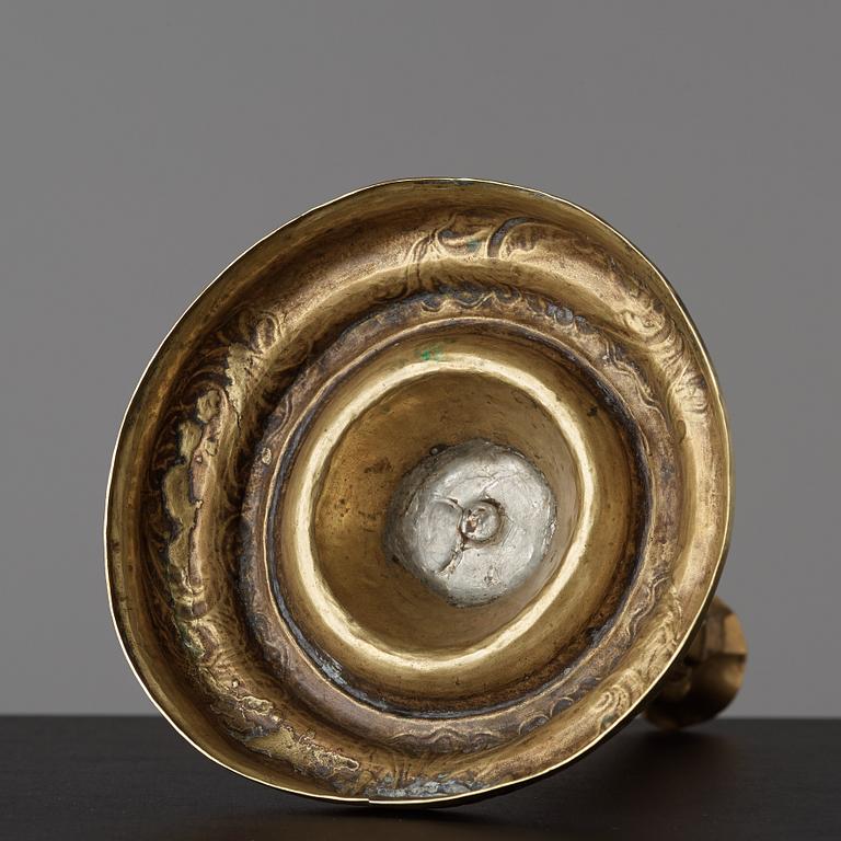 A Rococo candlestick by Anders Westerberg (privilege 1755, dead 1765, his widow continued till 1773).