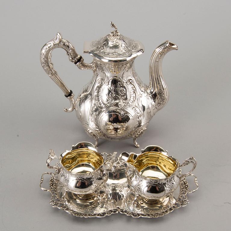 A Swedish 20th century silver 4 pcs coffee service mark of GEWE Malmö 1950/60's,total weight ca 1100 gr.